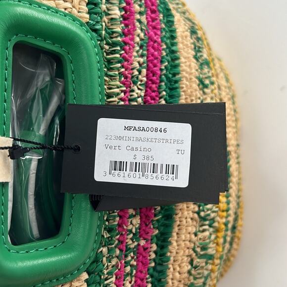 Maje Mini Striped Raffia Basket Bag - Casino Multicolor - NWT $385 MSRP - Picture 4 of 9